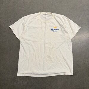 Vintage Jerzees Corona Extra Beer T-Shirt XL White Short Sleeve Promo Tee